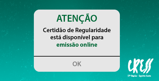 Emita sua Certidão de Registro/Inscrição e de Regularidade Financeira no  site do CRESS/SC – CRESS 12ª Região